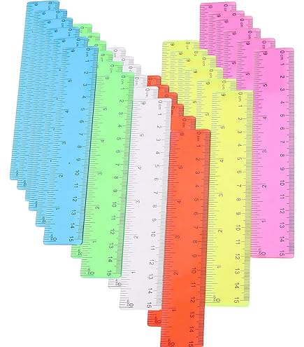 24 Righelli Plastici 15cm WACH AUF - Trasparenti Colorati, Doppia Scala CM/Pollici, Per Scuola - Foto 4