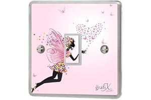the grafix studio Single Light Switch & Double Switch Sticker Fairy Vinyl/Skin cover sw136