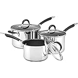 Circulon 78054 Momentum Stainless Steel 3 Piece Saucepan Set
