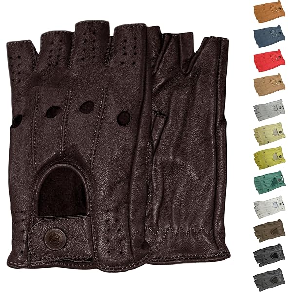 Prime Leather Motorrad-Handschuhe Halbfinger – Aus Nappaleder, Ohne Futter, Für Radsport & Fitness, Größe M