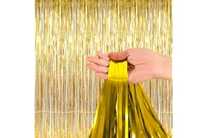 LEFEIRR Lametta Fringe Vorhänge, Metallisch Lametta Vorhang Tinsel Folie Vorhang Folienfransen Vorhang für Geburtstag Hochzeit Weihnachten Dekorationen