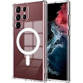 Ehr. Samsung Galaxy S24 Ultra Uyumlu Kamera Korumalı Magsafe Wireless Şarj &Ouml;zellikli Şeffaf Kılıf (Şeffaf, Samsung Galaxy S24