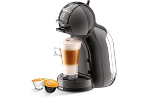 NESCAFÉ DOLCE GUSTO NESCAFÉ DOLCE GUSTO Mini Me von Krups, piccola macchina da caffè automatica a capsula, bevande calde e fredde, pressione 15 bar, serbatoio dell'acqua da 0,8 litri, Eco Mode, nero/antracite, KP1238