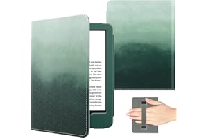 MoKo Case Fits All-New 6" Kindle (11th Generation, 2022 Release)/Kindle (10th Generation, 2019)/Kindle (8th Gen,2016),Ultra Lightweight PU Shell Cover with Auto Wake/Sleep, Pine Green