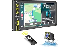 WSRADIOKITS Autoradio 2 Din, Compatibile con Assistente Vocale, Schermo HD da 7 Pollici con Bluetooth/Backup Camera(Free)/USB Type-c/Mirror Link/AM/FM Car Radio GPS Navigation, SWC