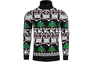 Belovecol Męski sweter z golfem, dopasowany fason slim fit, ciepła dzianina