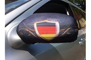 AINA Spiegelflagge, Spiegelfahne Deutschland Fußball, für Auto PKW Rückspiegel Autospiegel Fahne Flagge Überzug