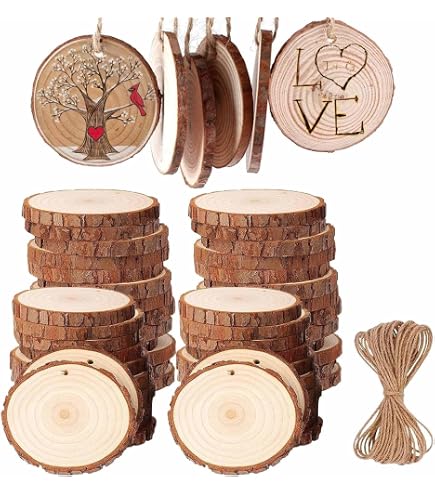 200 Holz Scheiben Mit Loch – 4 Cm Dick, Rund, Zum Basteln, Malen, Dekorieren & Als Anhänger – Set Inkl. Schlüsselringe