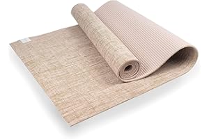 Myga Jute Yoga Mat - Non Slip Exercise Mat for Yoga, Pilates, Meditation and Fitness - Eco Friendly Yoga Mat for Men and Women for Home, Gym & Travel - Black, White, Blue, Purple, Turquoise or Plum