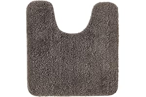 MIULEE Tapis de Toilette Antidérapant Tapis Absorbant Tapis Moelleux Microfibre Forme de U Café 45x45CM