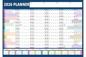 HAZZI A1 Wall Planner 2026 UK Wall Calendar 2026 Yearly Wall Planner A1 Calendar From Jan To Dec Office Home Weekends highlighted Folded With Extra Notes Space 59.4 x 84.1 cm