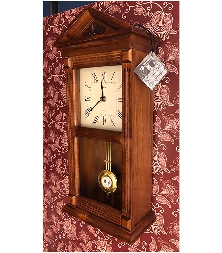 JVD Orologio A Pendolo Da Parete In Legno Di Quercia – Movimento Al Quarzo Con Suoneria Westminster – 69x25,5x12,5 Cm – Noce Scuro - 3