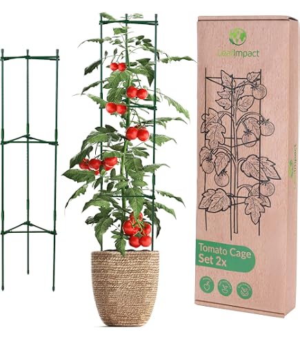 MYMULIKE Tomatenkäfige – 3 Stück, Verstellbar, Mit Clips, Für Garten & Hochbeet