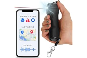 ‎PLEGIUM Plegium Smart-Pfefferspray zur Selbstverteidigung. 5-in-1, kostenlose Nachrichten & Notrufe, integrierte Sirene & Blitzlicht. Schlüsselbund mit magnetischem Schnellverschluss. In Geschenkbox verpackt.