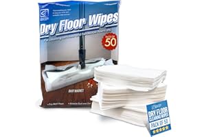 TDBS THE DUSTPAN AND BRUSH STORE Paquete de 50 paños de Microfibra electrostáticos Desechables para fregona giratoria Plana, toallitas de Limpieza multiajuste – 29 cm x 21 cm, se Adapta a la mayoría de mopas como Swiffer, etc