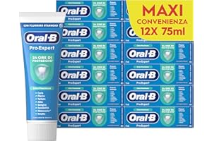 Oral-B Dentifricio Sbiancante Pro Expert Alito Fresco 12x75ml, Dentifricio Oral B Formato Convenienza, Clinicamente Provato, Pulizia Denti Efficace, Sapore Menta Verde