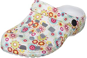Brandsseller Sabots Femme Motif Floral imprimé avec Bride arrière - Semelle antidérapante - Les Fleuries de pour Femme