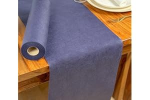 NATUARTE, Runner da Tavola Blu Navy, Rotolo di TNT da 25 metri x 30 centimetri, Decorazioni per la Tavola, Stoffa Decorazione Matrimonio, Battesimi, Comunioni, Compleanni, Colore Blu Navy