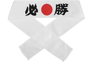 BEAVORTY Arti Bianco Fascia per capelli (deve vincere) Giappone Fascia Hachimaki Karate Fasce per la testa Cuoco Karate Fasce per bambini Vestiti Bambino Presa Doppio Lato