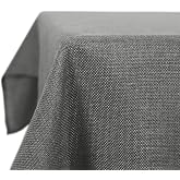 Deconovo - Stain Resistant Rectangular Tablecloth Outdoor Linen Effect | Decorative Tablecloth with Linen Effect, Easy to Cle