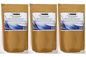 ESTENAT Sulfato de Magnesio alimenticio en polvo 500G (Sal de Epsom) (3 paquetes de 500G)