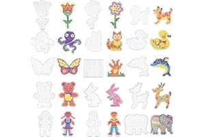 AHLMA 15 Pièces Plaques de Perles à Repasser Modèles de Perles à Repasser Plaque Transparente Perle a Repasser Perle à Repasser Cadeaux Créatifs pour les Anniversaires et Toutes les Célébrations