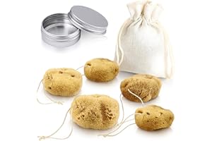 tom&pat Spugna Mestruale con filo, alternativa ai tamponi morbidi, DERMATEST: ECCELLENTE, contenitore sostitutivo per l'uso in viaggio, spugna naturale lavabile e riutilizzabile (Taglia S, 5 x 3-5 cm)