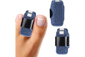 Viojrlly 2 pièces Attelles d'orteil pour orteils cassés Etirements d'orteils pour aligner et soutenir les orteils Etirements d'orteils en marteau Etirements d'orteils courbés (bleu)