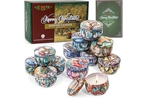 AMORXIAO Duftkerze Weihnachten Geschenk, 12 Stück Natürliches Sojawachs Aromatherapie Groß Kerzen, 240 Stunden Brenndauer, Geschenk für Frauen, für Stressabbau und Entspannung des Körpers für Frauen