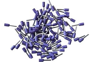 GTSE 100 pcs Violet Single Entry 0.25mm² Bootlace Ferrule Connector Insulated Cord Pin End Terminals