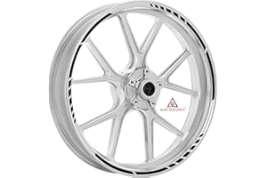Autodomy | Pegatinas Llantas Moto Juego Completo para 2 Llantas de 15" a 19" Pulgadas | Adesivos Llanta Moto Resistentes a la Lluvia, Sol, Grasa, Aceite | Sport Design (Negro)