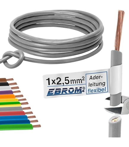 Aderleiding - enkele ader flexibel - PVC-kabel - H07V-K 1,5 mm² - Kleur: bruin 10 m/15 m/20 m/25 m/30 m/35 m/40 m/45 m/50 m/55 m/60 m tot 100 m vrij te kiezen