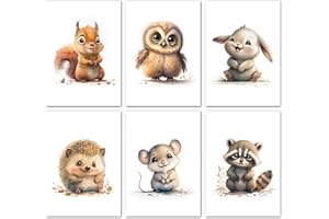 Lavema Affiche décorative - Animaux de la forêt - Poster Images Murales A4 Sans cadre photo - Tableaux chambre d'enfant pour Garçon filles - Décoration chambre de bébé