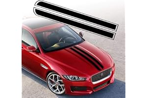 TOMALL 129 cm x 24 cm Car Hood Stripe Sticker Auto Racing Body Side Stripe Calcomanía Falda Techo Bumps Calcomanía Vinilo Modificado Stripe Sticker Car Decoración (Negro)