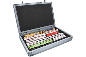 Feldherr H0 Model Railway 3-in-1 System - 60x40 Eurobox with V-Shaped Train Tray for Storage, Display & Transport - Made in Germany