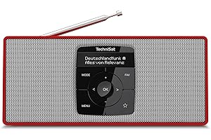TechniSat DIGITRADIO 2 S Portable DAB Stereo Radio with Battery (DAB+, FM, Bluetooth Audio Streaming, OLED Display, Headphone Jack, Stereo 2 W RMS) Red/Silver