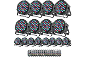 HOLDLAMP 16PCS RGB Focos Par LED con 36 LED, Luz de Escenario con Control DMX y Activación de Sonido, Iluminación de escenarios Par para Fiestas DJ Discoteca Bar