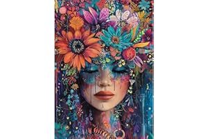 TOSTOG Diamond Painting Kit Adulte Débutant,Diamant Painting Images Ronde Diamond Peinture Diamant Adulte,Fille Fleur 5D DIY Cristal Débutant Art Set pour Décoration Murale Maison 30x40cm