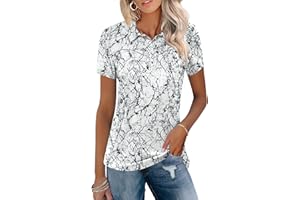 IECCP Women's Golf Polo Shirts Short Sleeve Cotton Collared Lightweight Moisture Wicking T-Shirt Summer Work Casual Tops 2025
