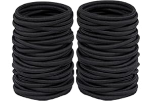 XMBYGEY 50 Élastiques à Cheveux Noirs 4mm – Chouchous Résistants pour Tous Types de Cheveux,Résistants et Réutilisables,chouchous pour queue de cheval, chouchous pour filles et hommes.