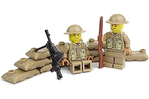 BRICKSSTUFF WW2 Custom Posizione Mitragliatrice Britannico con BrickArms