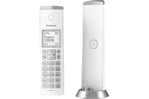 Panasonic KX-TGK220JTW bezprzewodowy telefon DECT z sekretarką telefoniczną, 1,5" LCD z białym podświetleniem, dzwonkiem polifonicznym, blokowaniem niechcianych połączeń, trybem Eco i Eco Plus, biały