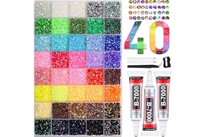 KONUNUS 40 000 stycken bedazzler-kit med lim, 40 färger 3 mm harts strass för nageldesign, gör-det-själv-hantverk, diamantmål