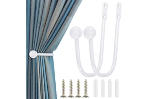 STOOKI 2 Uds Lazos De Metal Lazos Decorativos Ganchos AlzapañOs Cortinas Sujetar Cortinas Pared Ganchos para Cortinas De Pared Cortinas En Alto AlzapañOs De Cortina Que para Decorar El Hogar (Blanco)