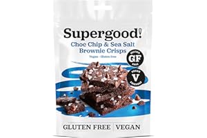 SUPERGOOD! BAKERY SUPERGOOD BAKERY Gluten Free Vegan Chocolate Brownie Crisps, Choc Chip & Sea Salt (1 x 110g) Vegan Gluten Free Brownies, Dairy Free Chocolate Wafers, Healthy Snacks, Vegan Brownies Superfood Bakery