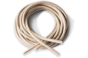 Lacestar Round Waxed Cotton 2.5mm Wide Shoelaces 12 Colors 75cm, 100cm, 125cm Long Dress Wax Cord Laces for Brogues Shoes Boot