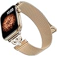 Faliogo Metal Strap Compatible with Apple Watch Straps 42mm 44mm 45mm 49mm for Women, Sparkling Diamond Stainless Steel Strap for Apple Watch SE/iWatch Strap Series 9 8 7 6 5 4 3 2 1 Ultra, Rose Gold