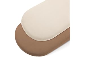 Peepeemax Drap Housse Cododo en Mousseline de Coton 90x50CM, 100% Coton Draps-Housses pour Couffin, Draps de Berceau pour Matelas Ovale et Rectangulai 50x83 cm,55x90 cm,50x90 cm, Marron Clair