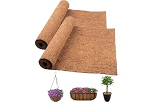 FENGAIM 2 Packs Coco Liner Roll, 100*40cm/40" x 16" Natural Hanging Basket Liner, Reusable Coco Fiber Mat Coco Replacement Basket, Coconut Fiber Sheet Coir Mat Liner for Planter, Window Box, Wall Troughs