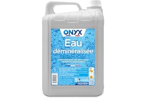 Onyx - Eau Déminéralisée - Fer à Repasser, Lisseur à Vapeur, Décolleuse à Papier Peint, Auto - 100% d’Ingrédients d’Origine Naturelle - Fabrication Française - 5L - Sans Parfum